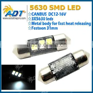 Bright White 3 LEDs 5630 / 5730 SMD Super Canbus Festoon 31mm INTERIOR Festoon Led thumbnail-1