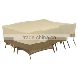 PU Backed Polyester Outdoor Home Garden Waterproof Rectangle Table Cover thumbnail-5