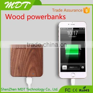 Tablet Phone E-charge Battery Backup Dual USB Ports 5200mAh Portable Mobile Wood Power Bank 5200mah , Gift Order Available thumbnail-3
