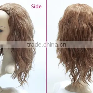 Wholesale Cheap Synthetic Jewish Wig Blonde Artificial Kinky Curly u Part Wig thumbnail-3