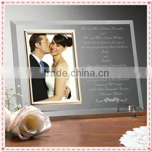 Etched Glass Lovers Picture Frame For Wedding Memento thumbnail-1