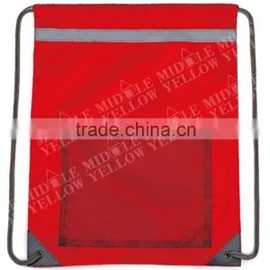 2016 Factory Wholesale Cheap Promotional Nylon Sport Mesh Drawstring Backpack Bag thumbnail-4