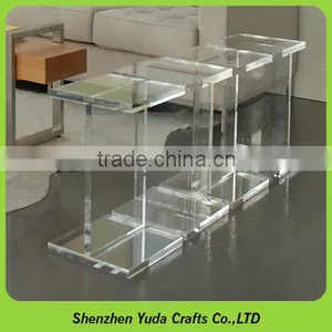 Transparent PMMA Pedestal Acrylic Coffee Tables thumbnail-1