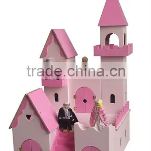 Promotional Pink DIY Wooden Castle With Soldier thumbnail-3