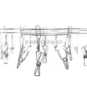 Modern Stainless Steel Metal 20 Clip Ring Design Hanging Clothespins / Garment Drying Rack thumbnail-3