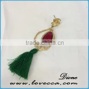Europe and America Fashion Glass Stones Silver Earrings thumbnail-3