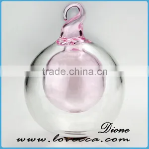 Hot Sale Double Pink Glass Christmas Decoration Balls thumbnail-1
