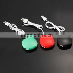 High Speed Round Shape Mini 4 Port USB Hub thumbnail-1