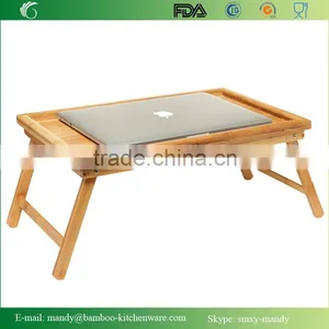 Luxurious Bamboo Bed Tray for Breakfast ,Bamboo Laptop Desk With Foldable Legs thumbnail-1