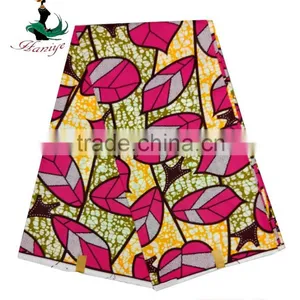 Real Cotton Wax Fabric SMRW-16 Hot Selling African Wax Floral Printed Fabric thumbnail-3