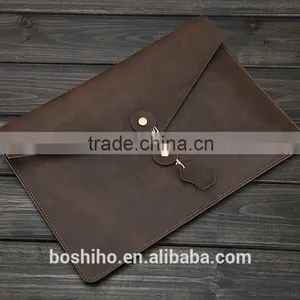 Custom Wholesale Genuine Cowhide Leather Laptop Case Bag Portfolio thumbnail-1