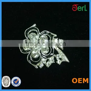 Vintage Women Jewelry Bridal Crystal Rhinestone Flower Brooch Pins for Wedding Dress thumbnail-1