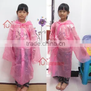 Kids Full Printed Rain Poncho/custom Printed Rain Ponchos thumbnail-1