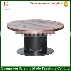 2015 Modern Industrial Wooden Top Coffee Table thumbnail-1
