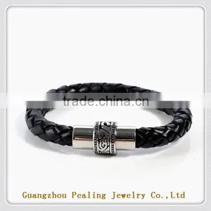 New Style Magnetic Bracelet Make Braided Leather Bracelet for Men thumbnail-2