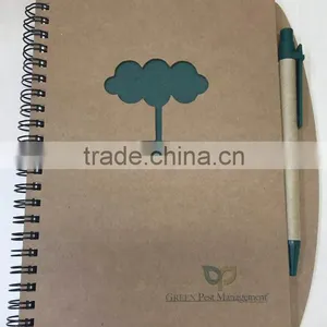 a5 Notebook Spiral, Brown Spiral Notebook With Pen Holder thumbnail-1