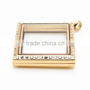 Crystal Floating Lockets Square Shape Lockets for Wholesale thumbnail-3