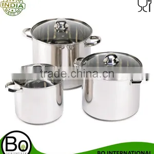 Stainless Steel 3 PC Stock Pot Set thumbnail-1