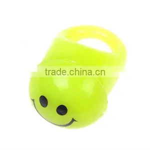 Color Changing LED Flashing Ring With Smile Face Yellow thumbnail-1