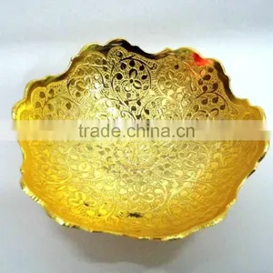 Promotional Gift, Corporate Gift Item Gold Plated Brass Bowl thumbnail-1