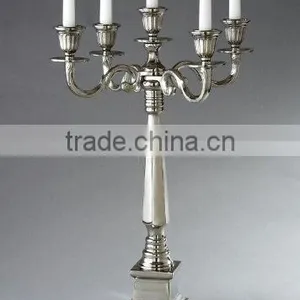 5 Five Arm Silver Candelabra Silver Plated Candle Holder Candlestick Holders for Wedding Holidays Party thumbnail-1