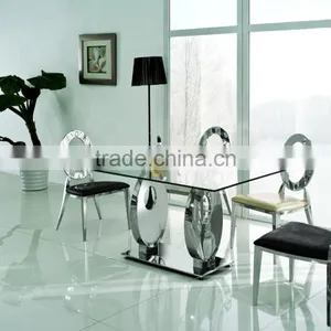 TH313 Modern Design Marble Top Stainless Steel Dining Table thumbnail-1
