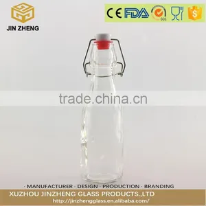 250ml Milk Beverage Swing Top Clip Cap Glass Water Bottles for Juice thumbnail-1
