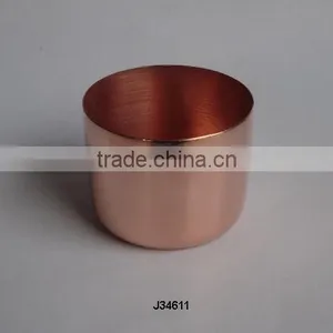Plain Copper Candle Holder With Out Wax in Mirror Polish Also Available With Wax thumbnail-1