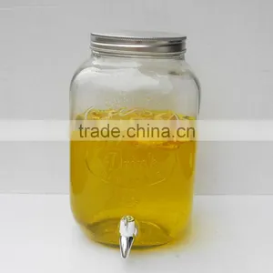 8L Ice Cold Embossed Storage Glass Jar With Tap thumbnail-2