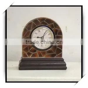 Popular Mosaic 7-inch Home Decoration Polyresin Desktop Clock thumbnail-1