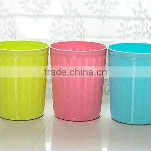 Plastic Stripe Garbage Bin Trash Can Waste Basket Dustbin thumbnail-1