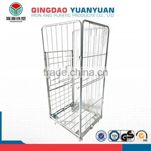 Stackable 2 Sided Logistics Roll Container Folding Hand Trolley Metal Pallet Cage thumbnail-3