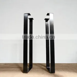 40 Inch Iron Black Matt Coated Flat Steel Bar Table Leg thumbnail-2