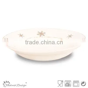 Christmas Ceramic Chinese Soup Bowls With Snow thumbnail-1
