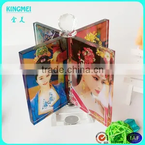 Square 4x6 Clear Freestanding Lucite Crystal Picture Frame thumbnail-6
