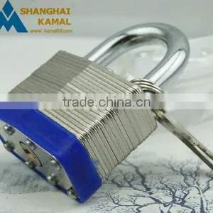 Aluminum Laminated Padlock With Rubber Cover and Chromed Hardened Steel Shackle thumbnail-6