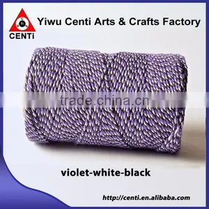 Quality Violet White and Black Tri Coloured Original Cotton Bakers Twine thumbnail-1