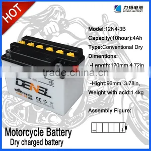 Dry Charged Battery Batteries for Motorcycle YB4L-B 12V 4AH thumbnail-1