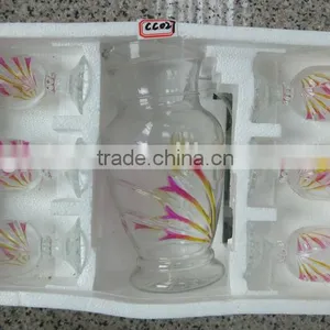 JK029 7pcs Glass Drinking Set With Spray Deco thumbnail-1