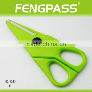 S2-1233 5" 2CR13 Stainless Steel ABS Plastic Handle Paper Cutting Stationery / Children Scissors thumbnail-1