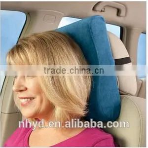 SMALL COMFORT MEMORY FOAM BED TRAVEL PILLOW CAR BACK PILLOW WITH BELT thumbnail-1