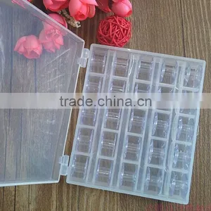 Clear Plastic 25pcs Single Bobbin Sewing Machine Spools With Thread Storage Box For Home Sewing thumbnail-1