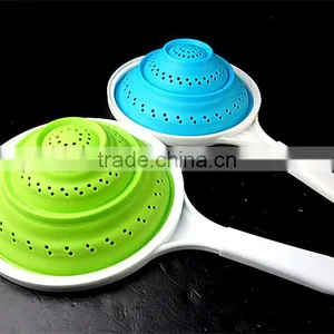 16071 SILICONE Heat Resistant Foldable Silicone Pasta Strainer Silicone Colander Collapsible Strainer thumbnail-3