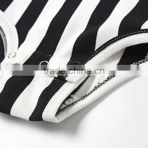 Sweet New Born Baby Gift Set Black White Striped Baby Romper Set thumbnail-6