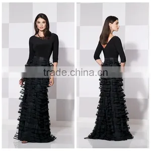 2014 Fashion Woman Long Sleeve Organza Patterns Evening Dress thumbnail-1