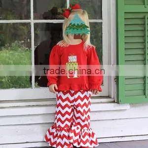 Baby Outfit Wholesale Children Boutique Remake Red White Stripe Pajamas Christmas Stripe Pajamas thumbnail-2