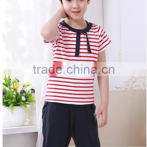 Custom Cotton and Polyester Blend Simple Pattern OEM Design Strip Kids Sport School Uniforms Wholesale thumbnail-4