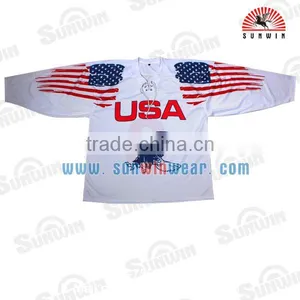 Goalie Cut High Quality Custom Sublimated Ice Hockey Jersey Wholesale From China thumbnail-1