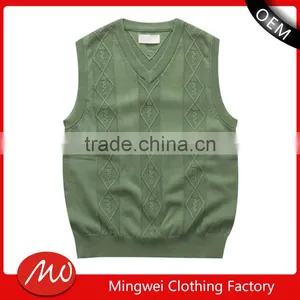 Men's Plain Kintting Pattern Argyle Sweater Vest With Custom thumbnail-1