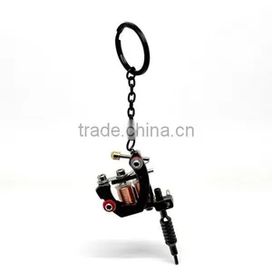 Wholesale 1PC Gunmetal Mini Tattoo Machine Key Chains & Key Ring thumbnail-1